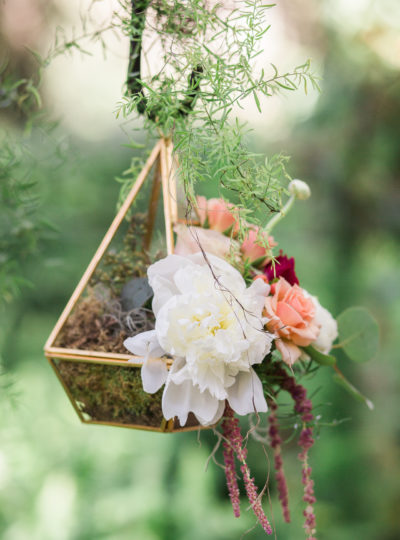 Romantic wedding flower terrarium